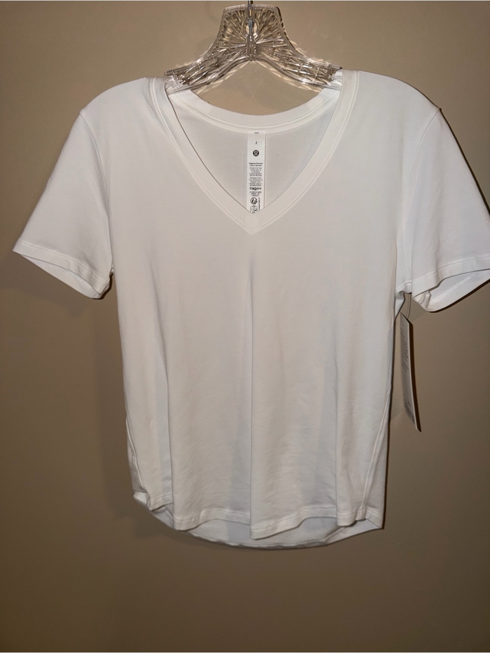 lululemon Athletic White V-Neck Women's Tee